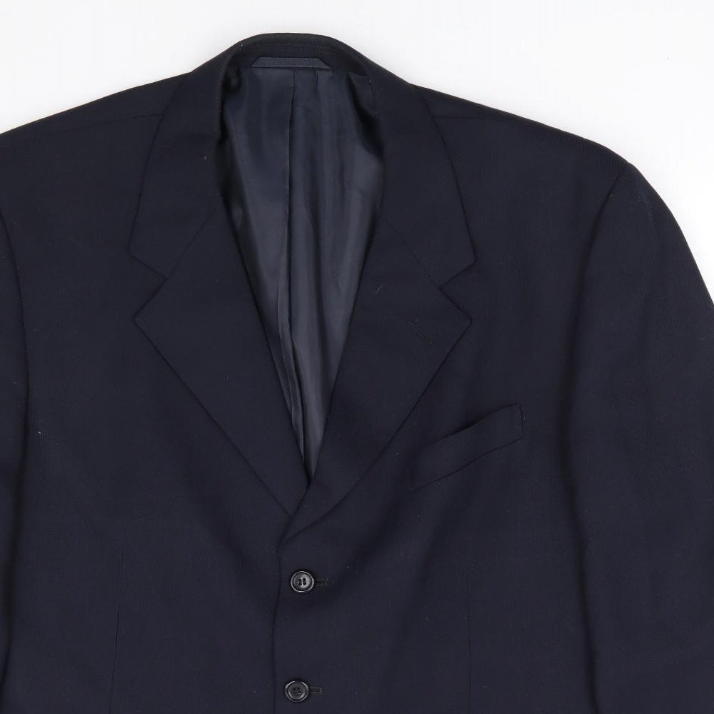 Scott International Mens Blue Polyester Jacket Suit Jacket Size 44