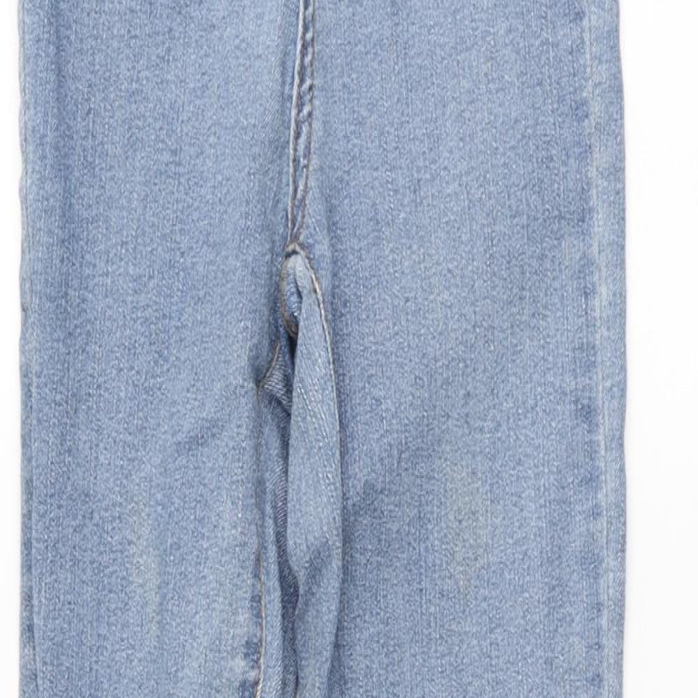 PRETTYLITTLETHING Womens Blue Cotton Skinny Jeans Size 4 L29 in Regular Button