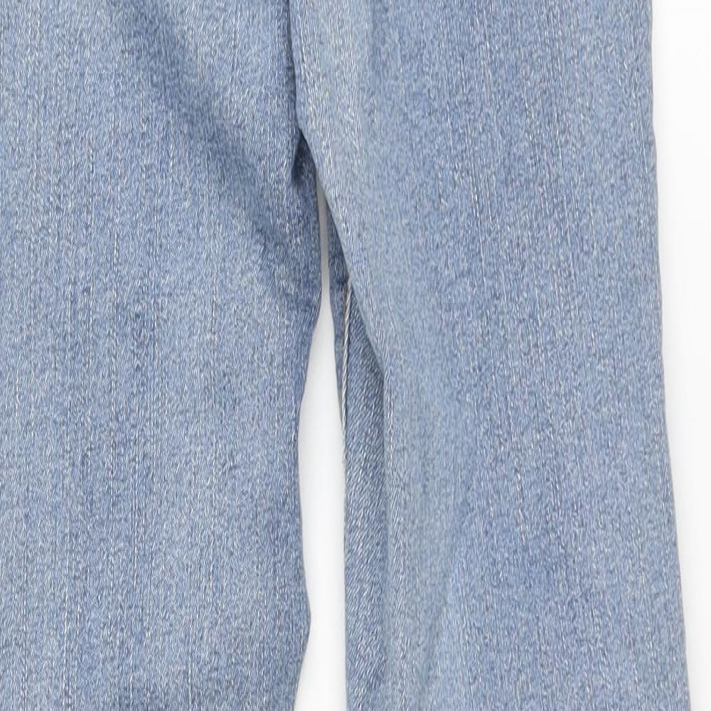 PRETTYLITTLETHING Womens Blue Cotton Skinny Jeans Size 4 L29 in Regular Button