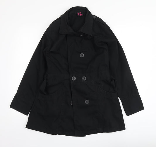 TG Womens Black Pea Coat Coat Size 10 Button