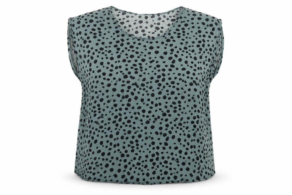 Apricot Womens Green Animal Print Viscose Basic T-Shirt Size 16 Crew Neck - Dalmatian Print