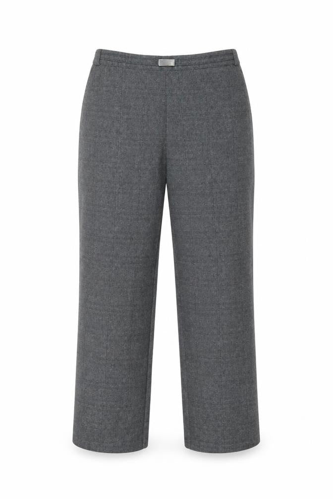 Marks and Spencer Womens Grey Plaid Polyester Trousers Size 12 L27 in Regular