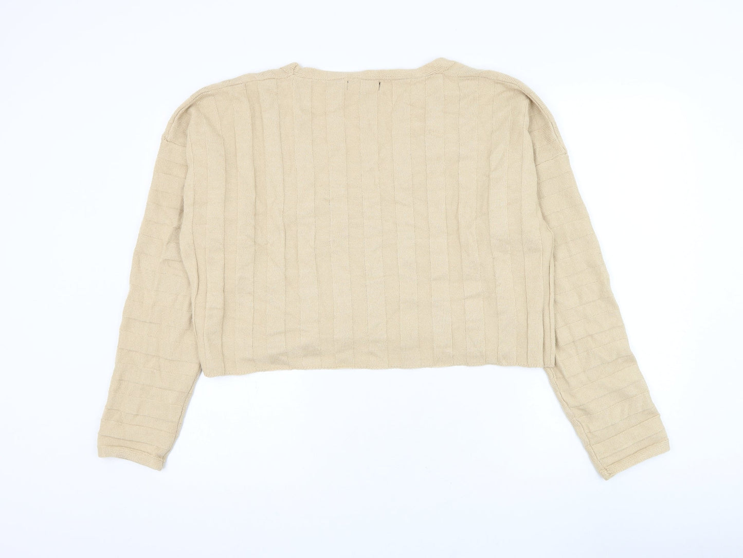 Missguided Womens Beige V-Neck Viscose Cardigan Jumper Size 8