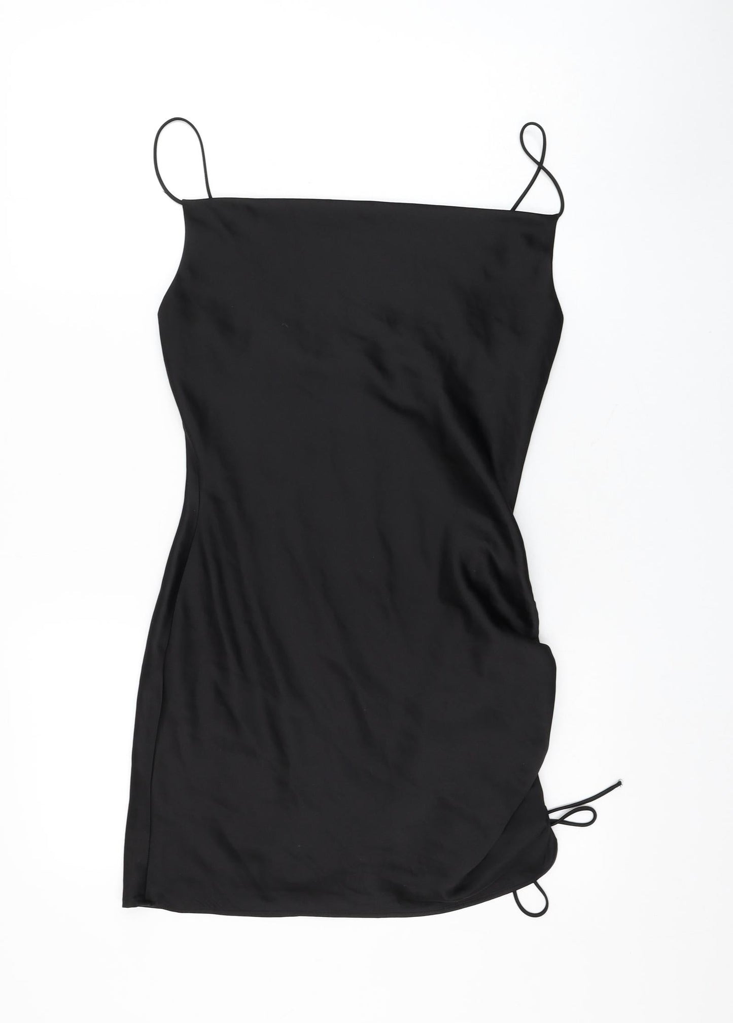 Topshop Womens Black Polyester Shift Size 8 Square Neck Pullover