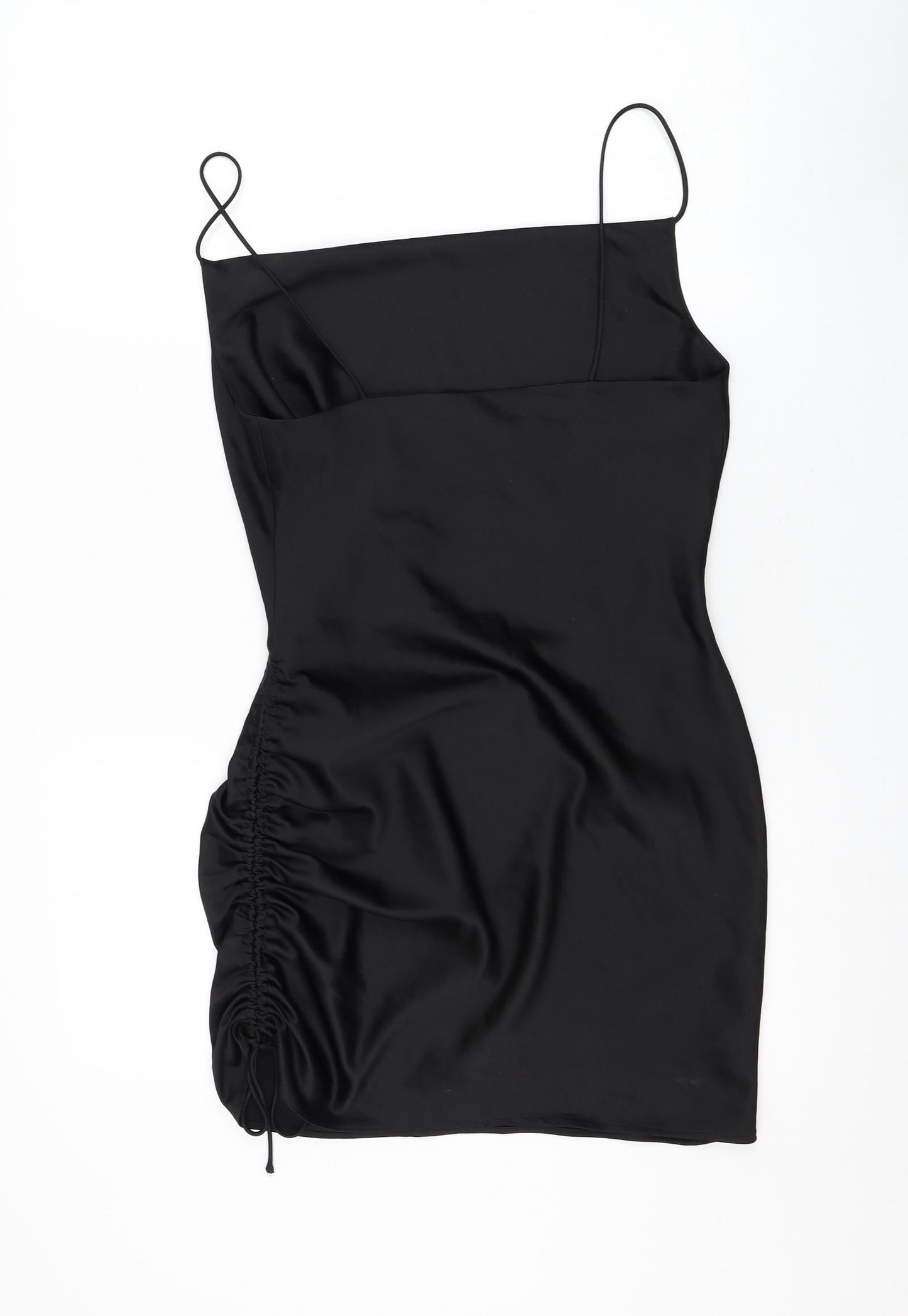 Topshop Womens Black Polyester Shift Size 8 Square Neck Pullover