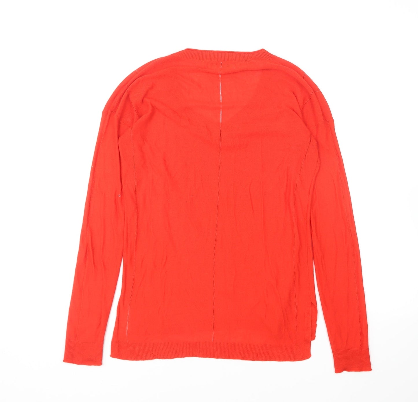 NEXT Womens Red V-Neck Viscose Pullover Jumper Size 8
