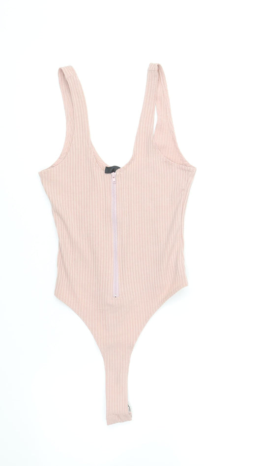 Love & Other Things Womens Pink Polyester Bodysuit One-Piece Size XS Snap