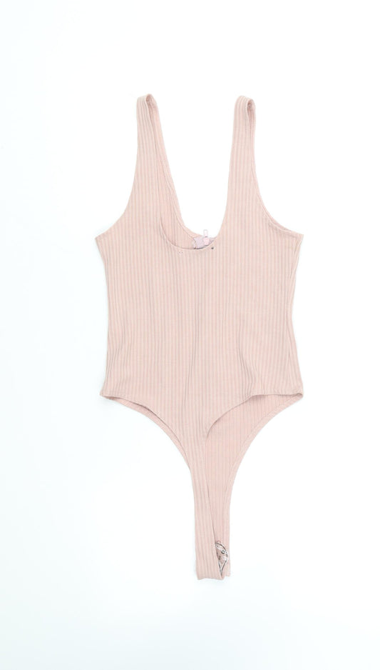 Love & Other Things Womens Pink Polyester Bodysuit One-Piece Size XS Snap