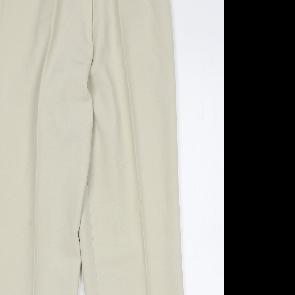 Agenda Womens Beige Polyester Trousers Size 12 L30 in Regular Button