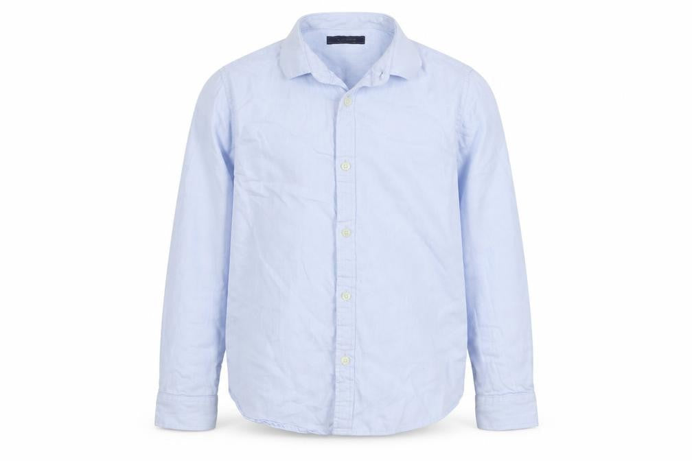 Marks and Spencer Boys Blue Cotton Basic Button-Up Size 8 Years Collared Button