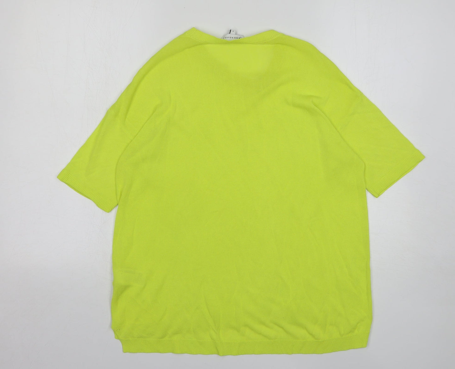 Warehouse Womens Green Round Neck Viscose Pullover Jumper Size S