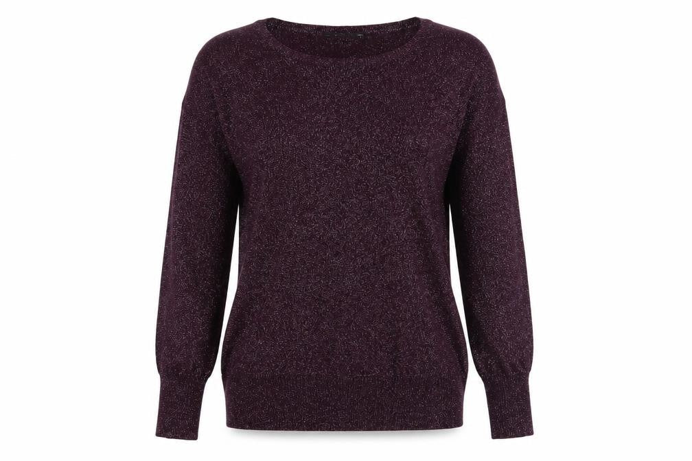 Dunnes Womens Purple Crew Neck Viscose Pullover Jumper Size L