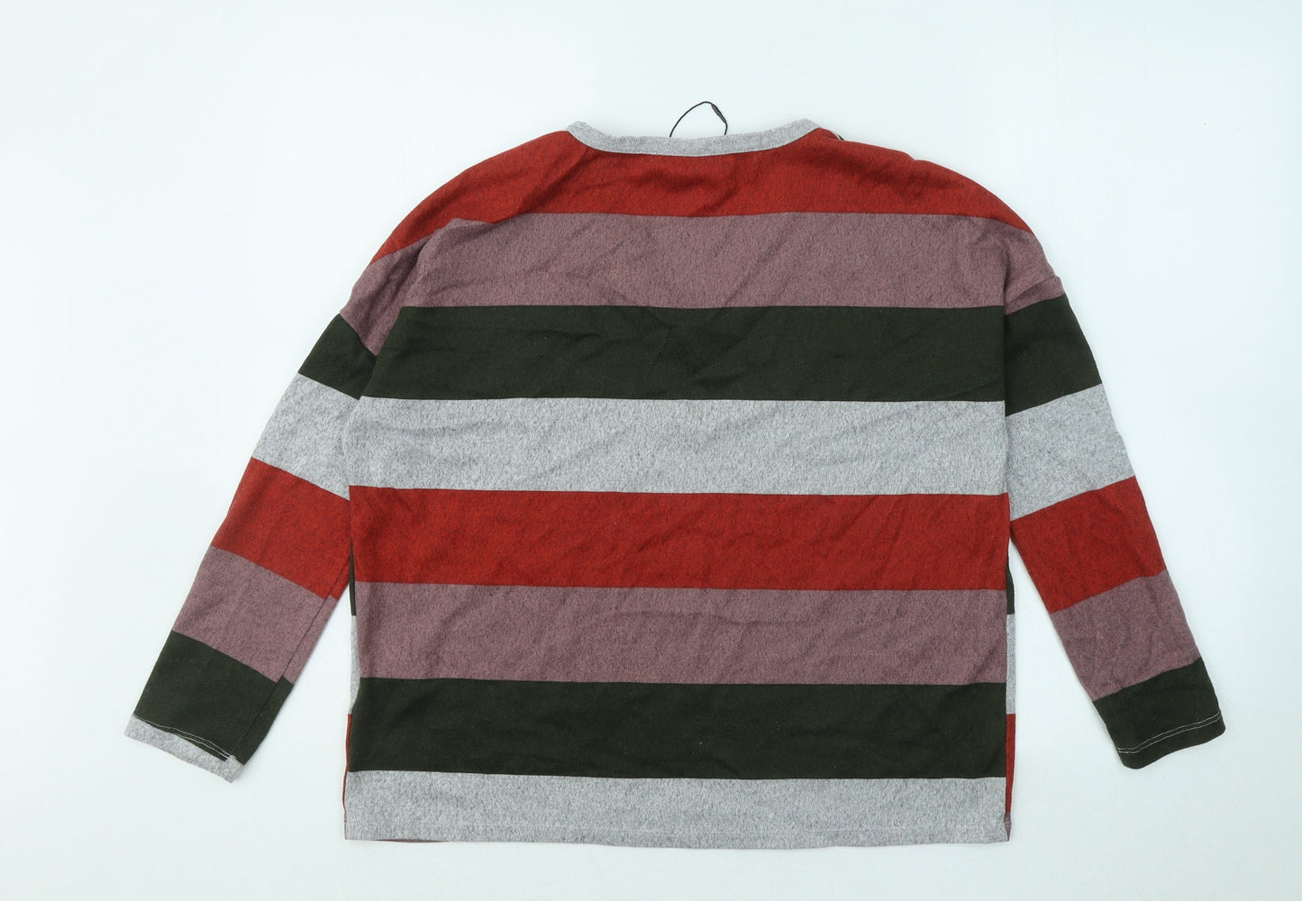 JDY Womens Multicoloured V-Neck Striped Polyester Pullover Jumper Size S