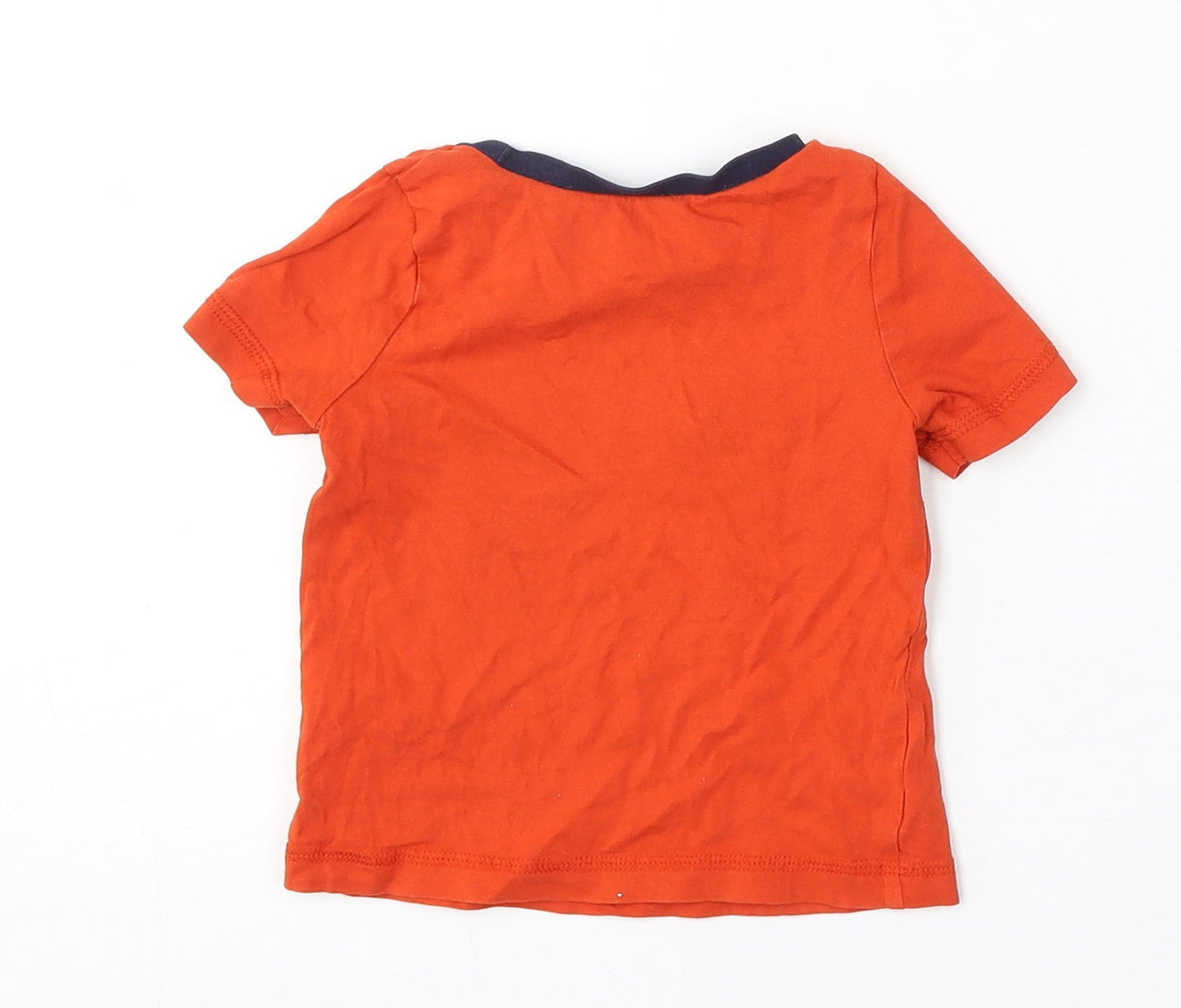 George Boys Red Cotton Basic T-Shirt Size 12-18 Months Round Neck - Fire Engine