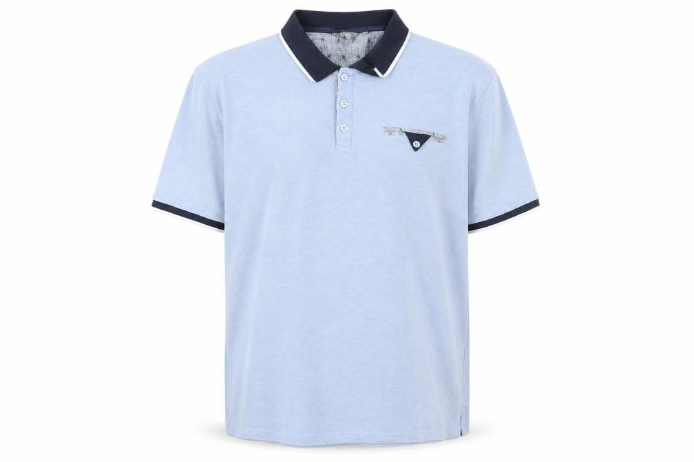 Fluid Mens Blue Polyester Polo Size XL Collared Button