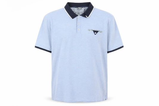 Fluid Mens Blue Polyester Polo Size XL Collared Button