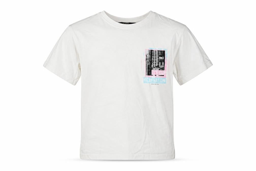George Boys White 100% Cotton Basic T-Shirt Size 6-7 Years Crew Neck Pullover