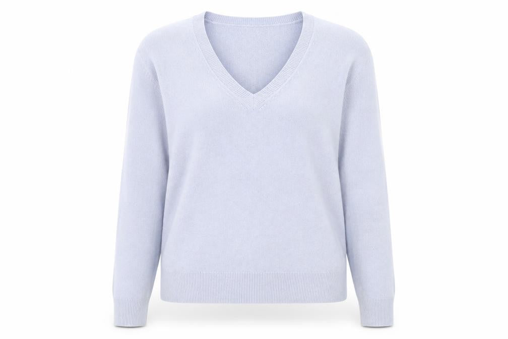 Marks and Spencer Womens Blue V-Neck Acrylic Pullover Jumper Size 10