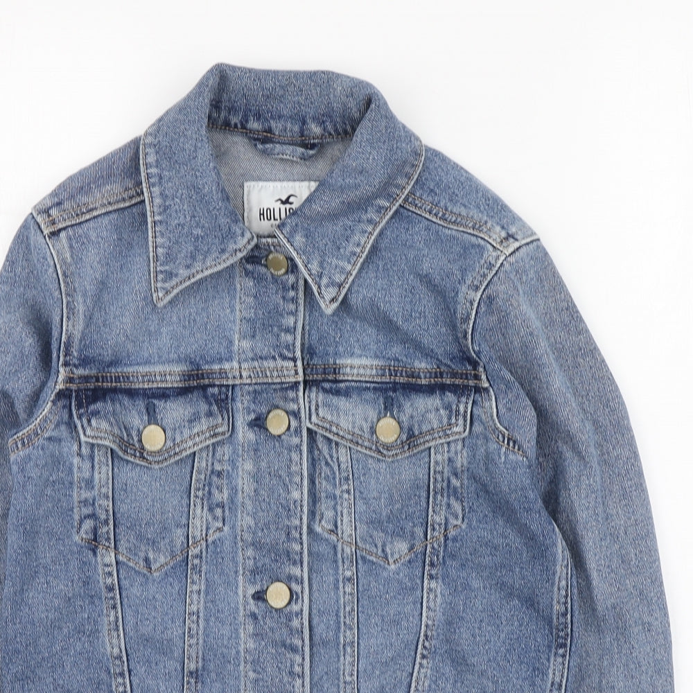 Hollister Womens Blue Jacket Size XS Button