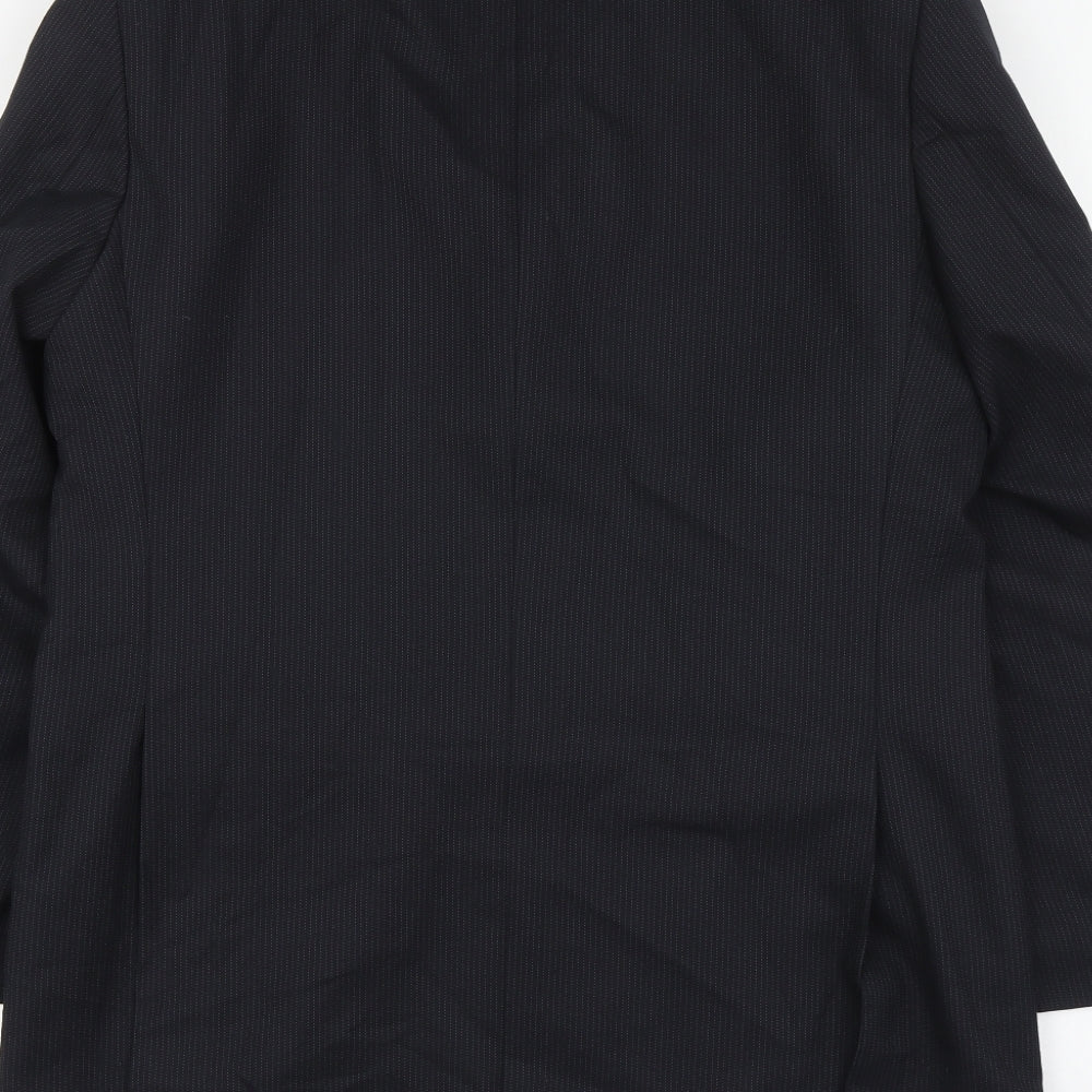 Marks and Spencer Mens Black Striped Polyester Jacket Suit Jacket Size M