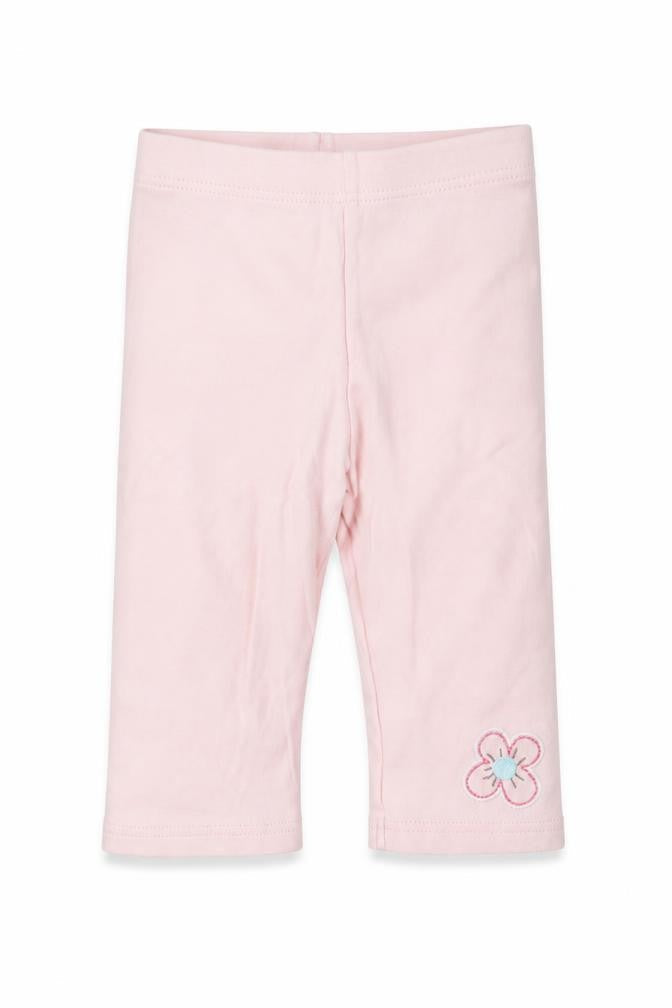 Marks and Spencer Girls Pink Cotton Jogger Leggings Size 6-9 Months Pullover - Flower