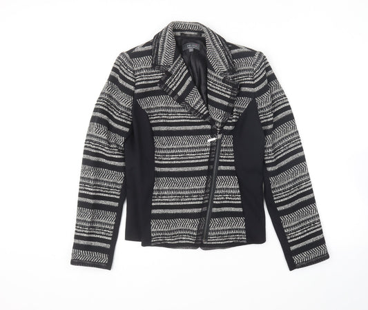 Per Una Womens Green Striped Jacket Blazer Size 10 Zip