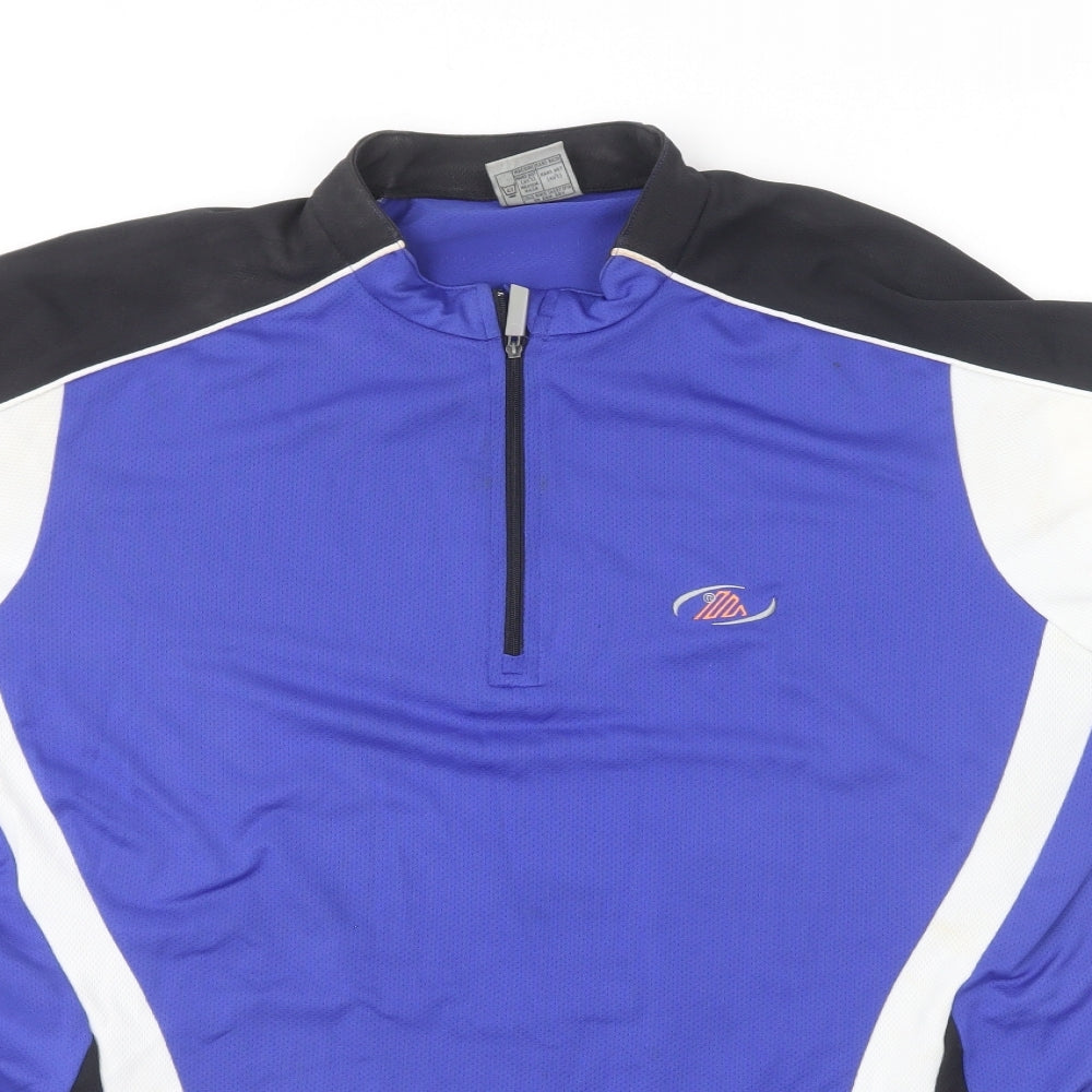 Polaris Mens Blue Polyester Pullover T-Shirt Size XL Collared Zip
