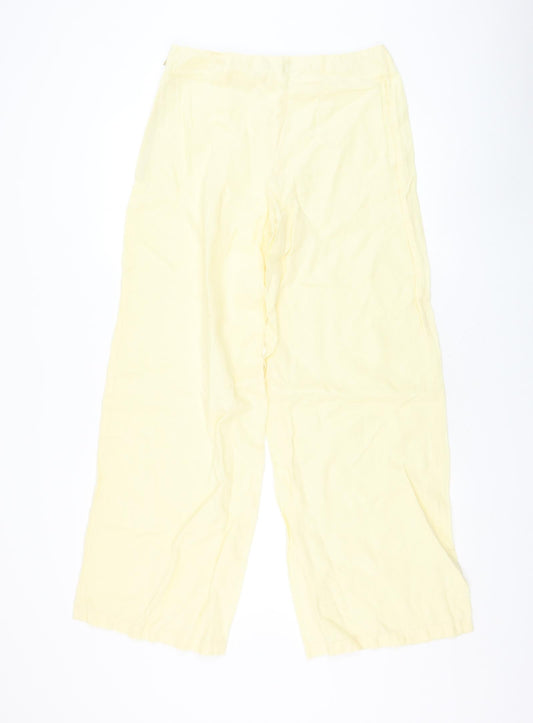 Michelle O'Doherty Womens Yellow Polyester Trousers Size 8 L30 in Regular Zip