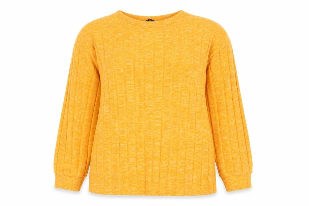 Marks and Spencer Womens Orange Round Neck Viscose Pullover Jumper Size 14