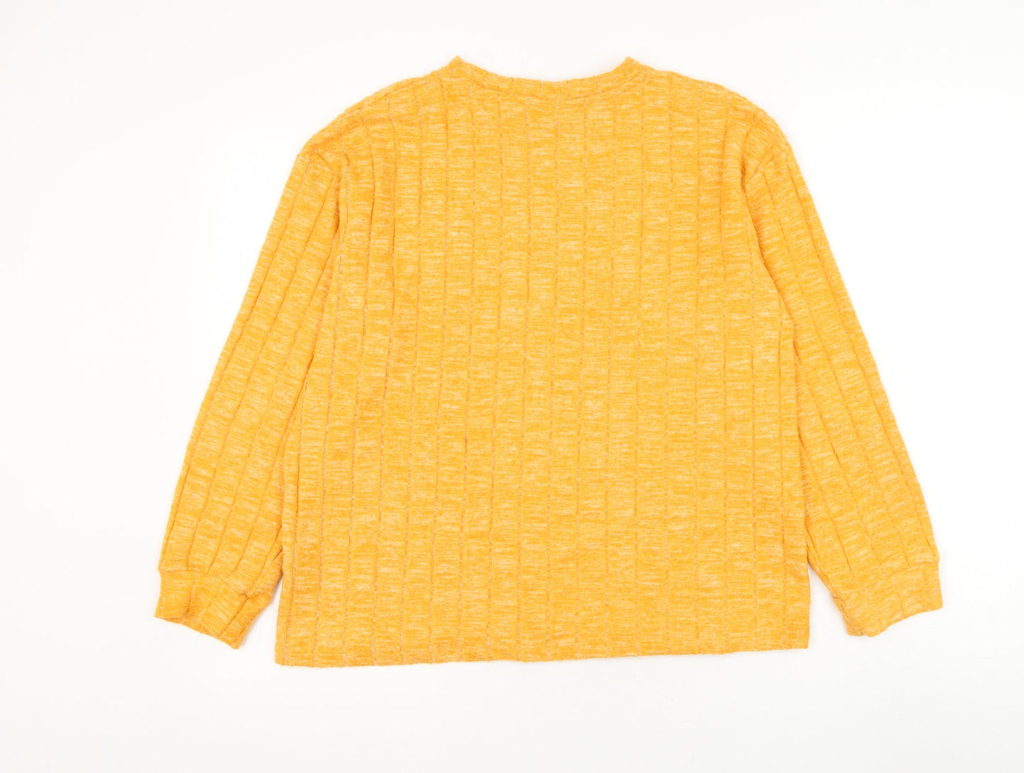 Marks and Spencer Womens Orange Round Neck Viscose Pullover Jumper Size 14