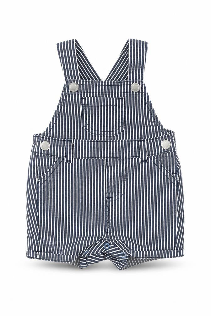 Primark Girls Blue Striped Cotton Dungaree Outfit/Set Size 3-6 Months Snap