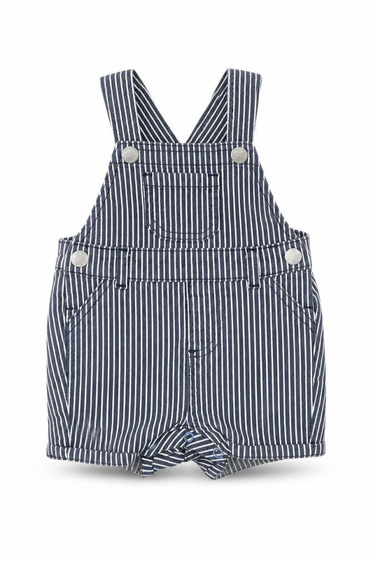Primark Girls Blue Striped Cotton Dungaree Outfit/Set Size 3-6 Months Snap