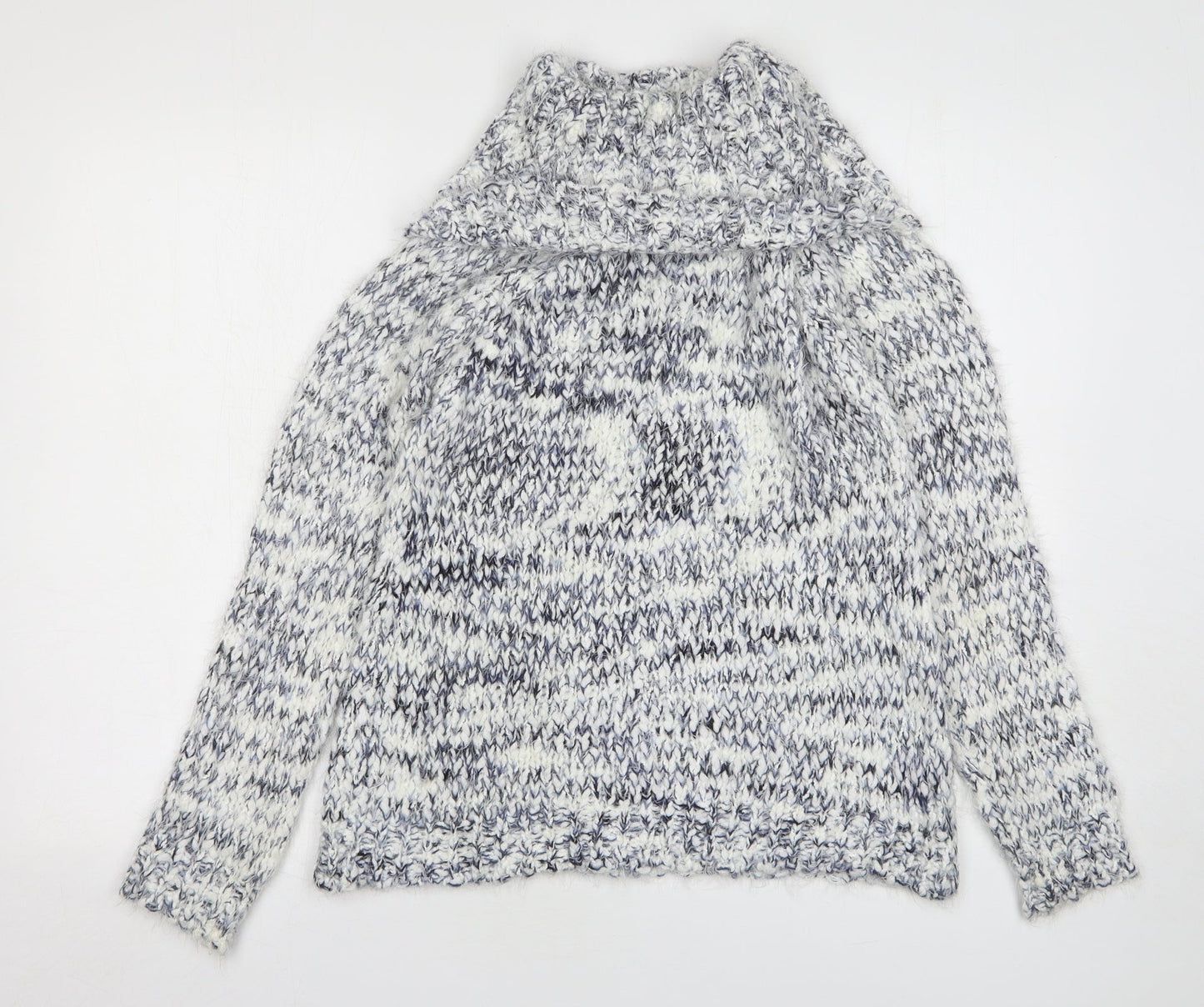 Apricot Womens Blue Roll Neck Acrylic Pullover Jumper Size 10