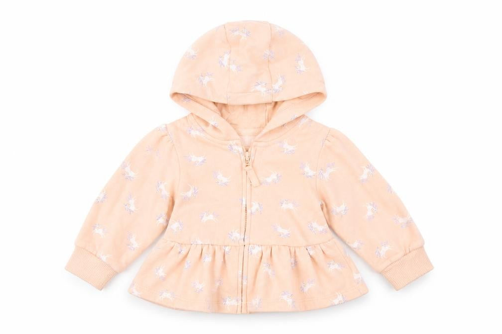 Next Girls Pink Geometric Jacket Size 6-9 Months Zip - Unicorn