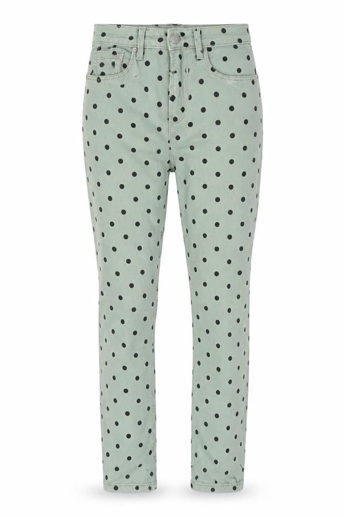 Stradivarius Womens Green Polka Dot Cotton Skinny Jeans Size 4 L26 in Regular Button