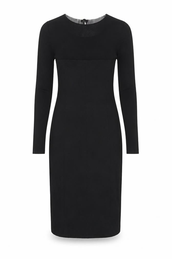 Penny Black Womens Black Viscose Bodycon Size S Round Neck Zip - Mesh sleeves