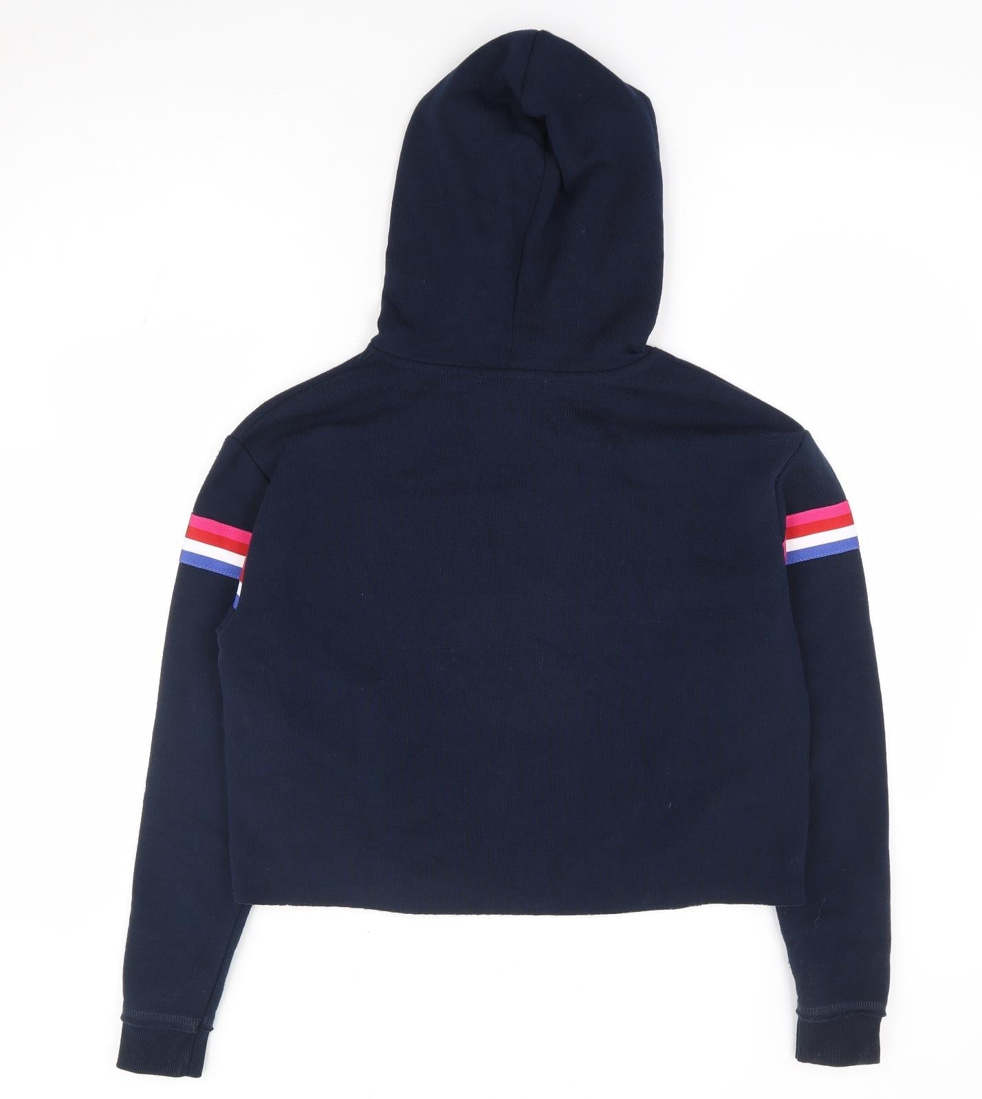 Primark Womens Blue Striped Polyester Pullover Hoodie Size 6 Pullover - Cropped