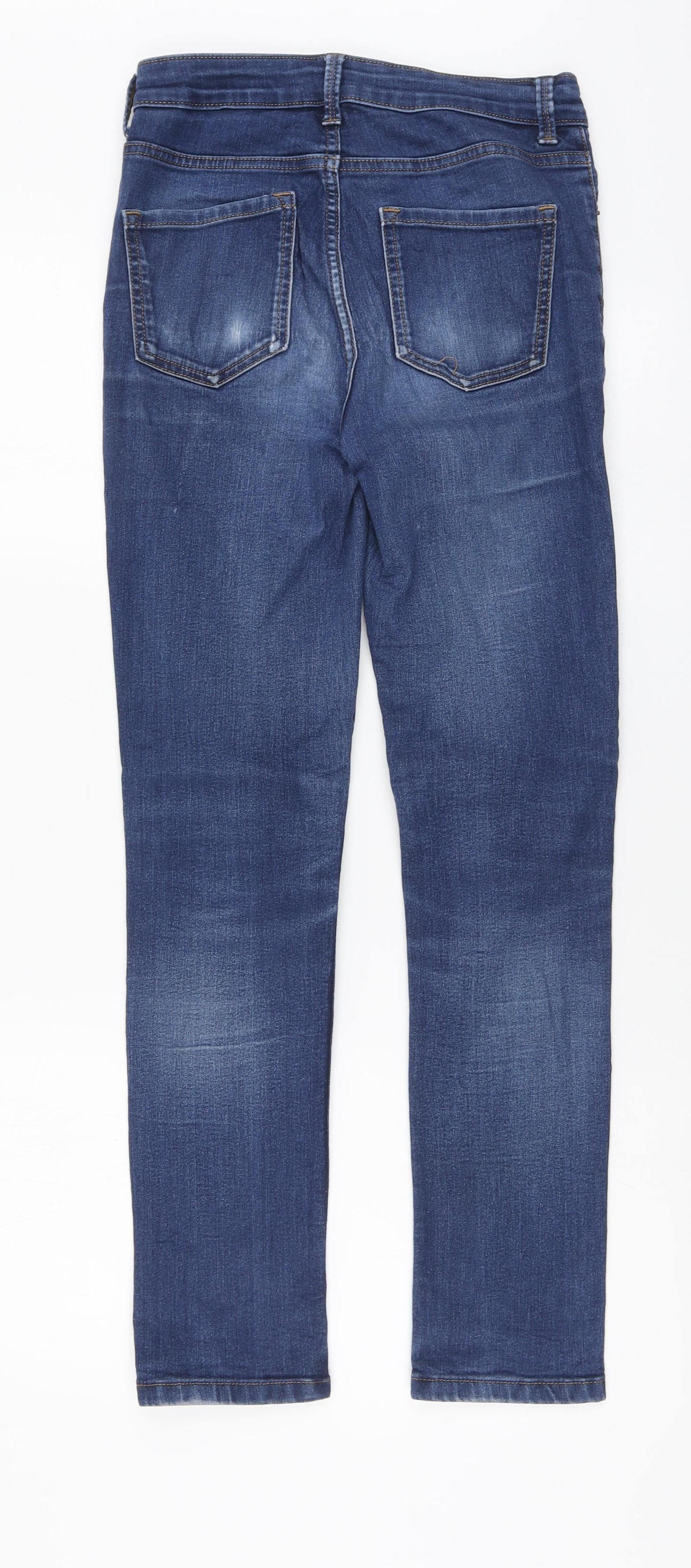 Marks and Spencer Womens Blue Cotton Skinny Jeans Size 8 L28 in Regular