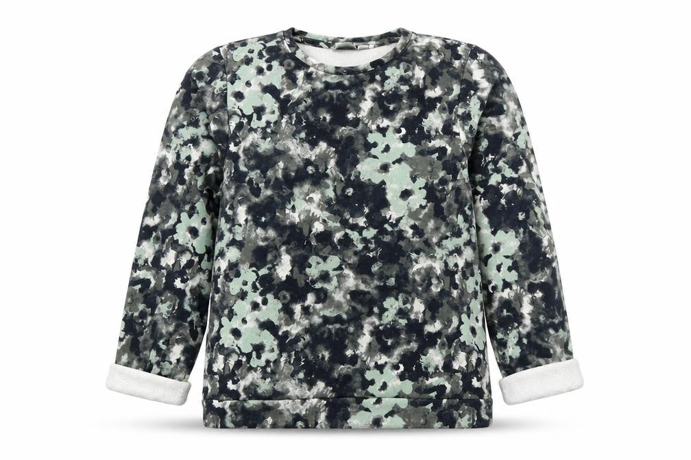 name it Girls Green Floral Cotton Basic Blouse Size 9-10 Years Round Neck
