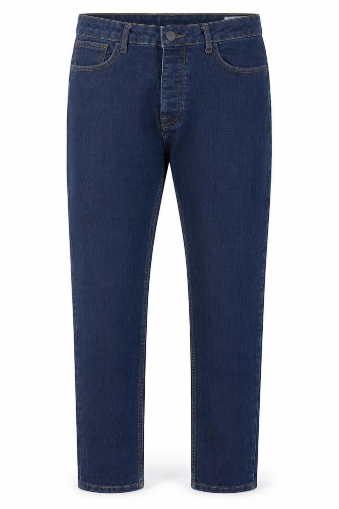 Denim & Co. Mens Blue Cotton Straight Jeans Size 16 L30 in Regular Button - Dark Blue