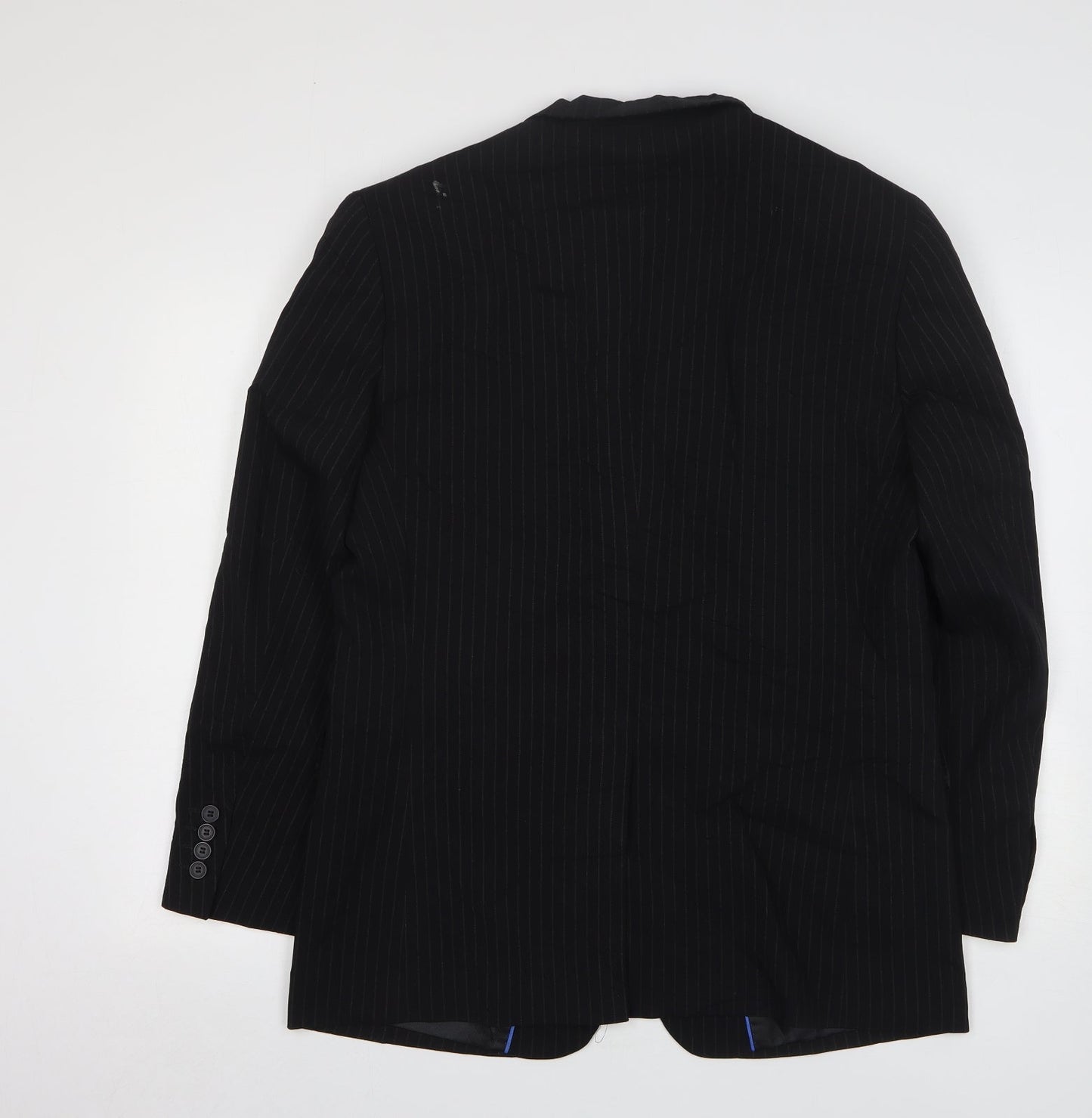 Butler and Webb Mens Black Striped Polyester Jacket Suit Jacket Size 40