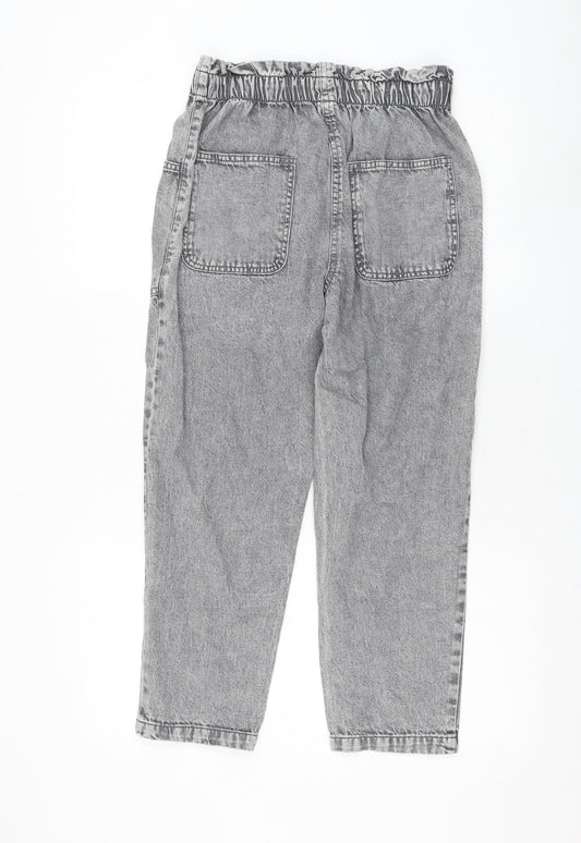 Dunnes Stores Womens Grey Cotton Straight Jeans Size 26 in L23 in Regular Zip