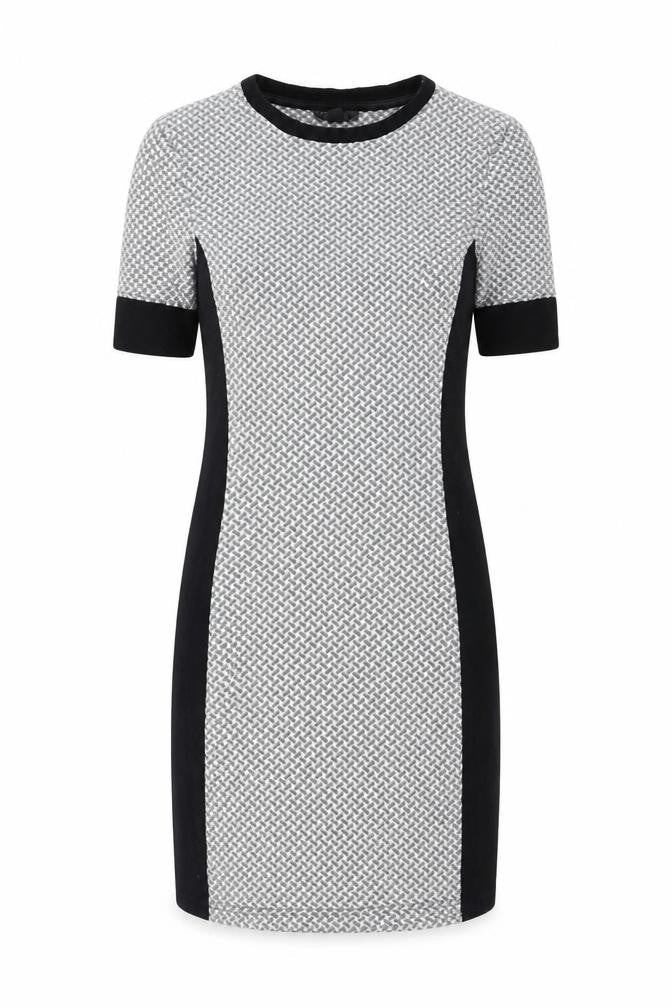Topshop Womens Grey Polyester Pencil Dress Size 8 Round Neck Pullover