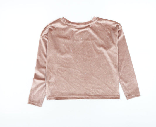 TU Girls Pink Polyester Pullover Sweatshirt Size 8 Years Pullover