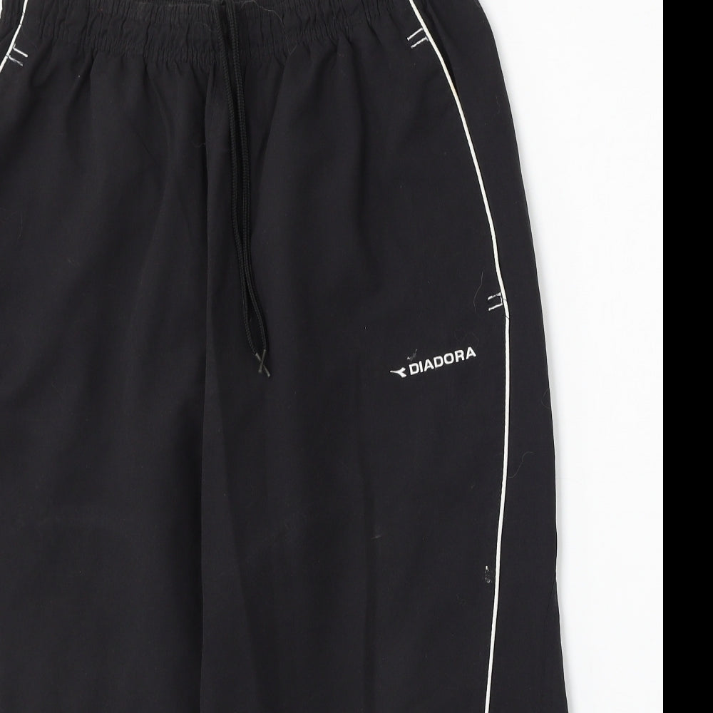 Diadora Womens Black Polyester Cropped Trousers Size 30 L20 in Regular Drawstring - 3/4 Shorts