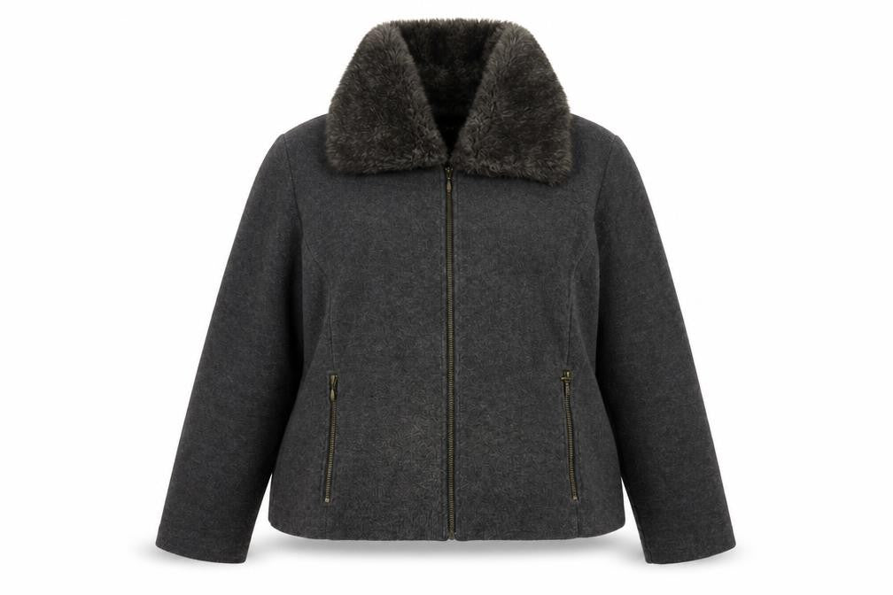 Alex & Co. Womens Grey Jacket Size 16 Zip