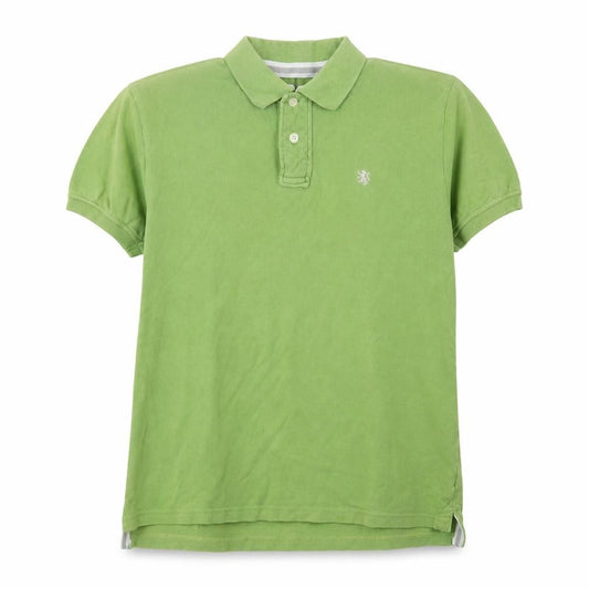 Cotton On Mens Green Cotton Polo Size L Collared Button