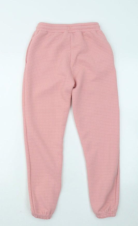 Dunnes Stores Womens Pink Polyester Jogger Trousers Size 25 in L25 in Regular Drawstring