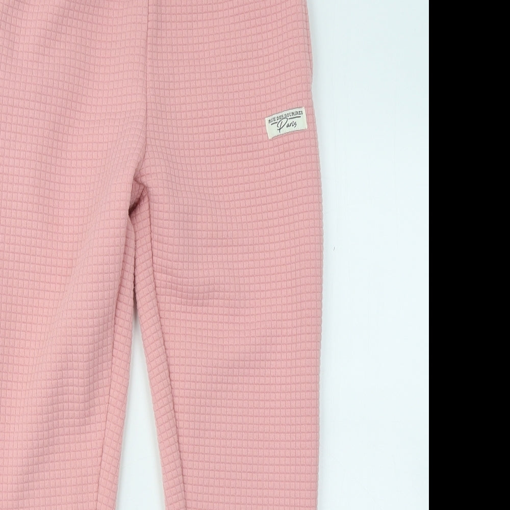 Dunnes Stores Womens Pink Polyester Jogger Trousers Size 25 in L25 in Regular Drawstring