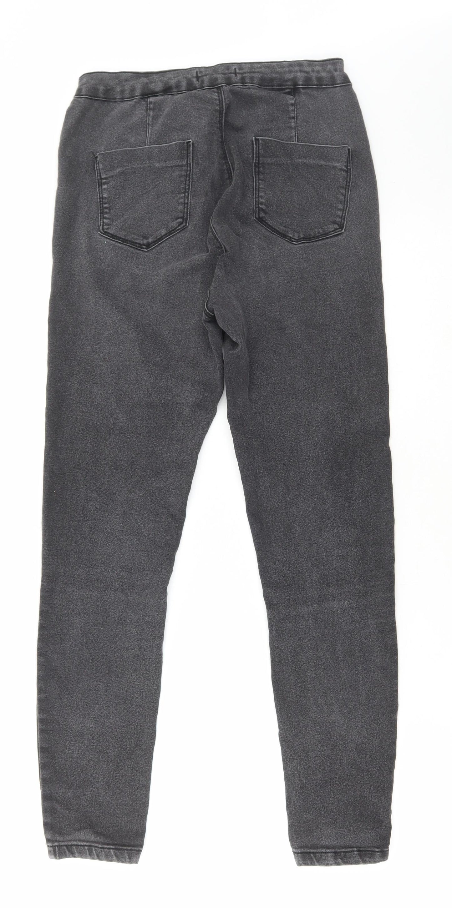 Dorothy Perkins Womens Grey Cotton Skinny Jeans Size 12 L27 in Regular Zip